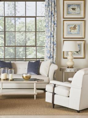 HC6424-88 Edmond Sofa, HC920-96 Throw Pillows, HC6415-22 
Belknap Chairs, HC6472-70S Monchanin Side Table and HC6483-12G 
Bidermann Cocktail Table with Glass Top. 