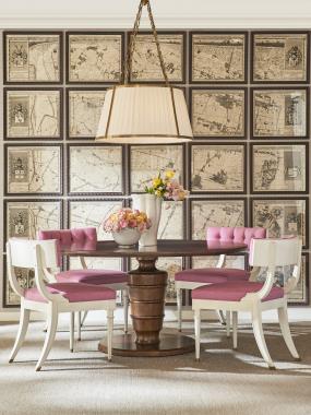 HC6426-12 Aliette Tufted Back Side Chair and HC6440-70 Eugene Dining Table.